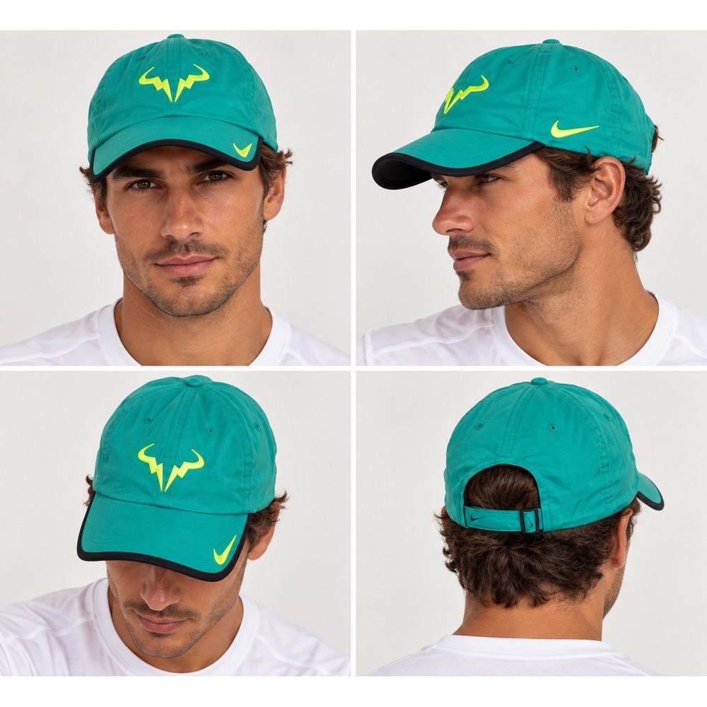 Nike Court Rafael Nadal Rafa Featherlight Dri-FIT Tennis Hat Green Neon Yellow